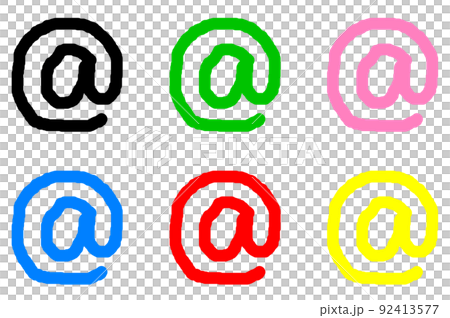 様々のパターンのアットマーク記号 92413577