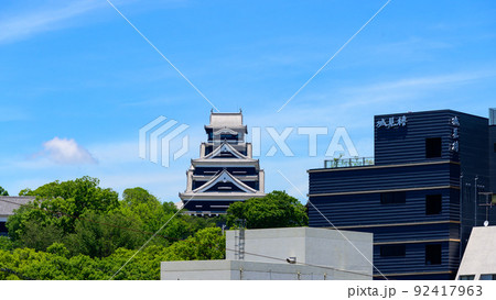 都市景観「熊本市・銀座通りからの熊本城風景」 92417963