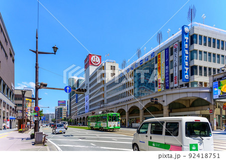 都市景観「熊本市・水道町・通町筋からの風景」(鶴屋百貨店)周辺風景 92418751