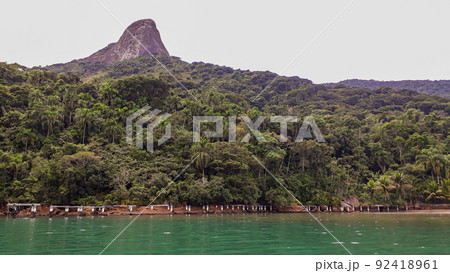 Sugarloaf Peek, or Pico do Pao de Acucar in Saco do Mamangua, a tropical fiord in Paraty, Rio de Janeiro, Brazil 92418961