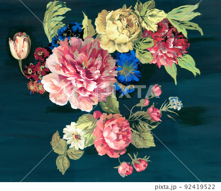 透明水彩 水彩画 花 92419522
