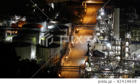 ENEOS和歌山製油所の夜景、北側の山から撮影 92419639