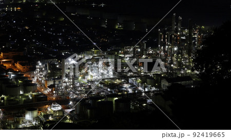ENEOS和歌山製油所の夜景、北側の山から撮影 92419665