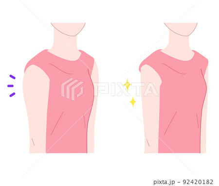 二の腕が細い女性と太い女性のイラスト素材のイラスト素材 9241