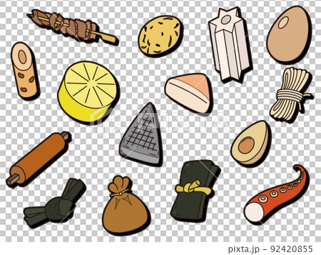 Outline oden icon set (without background) Outline oden icon set (without background) 92420855