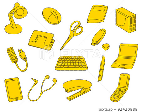 黄色のビジネスアイコンセット 92420888