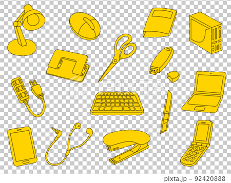 黄色のビジネスアイコンセット 92420888