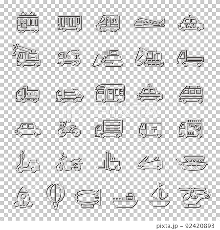 救濟式車輛圖標集 92420893