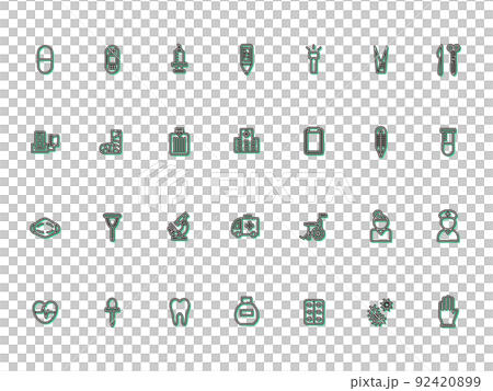 Color shadow mini medical icon set Color shadow mini medical icon set 92420899