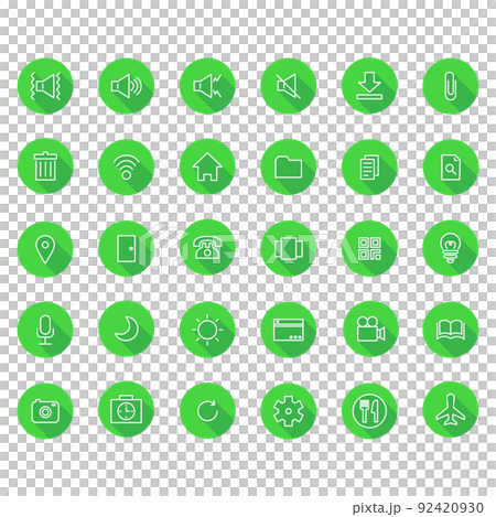 長陰影線繪圖圖標集 No1（綠色） 92420930