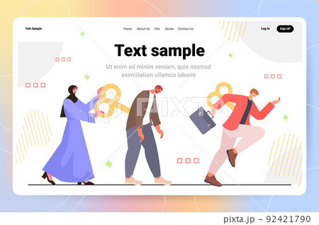 businesswoman turning wind-up key of employee with winder on back motivate fatigue person horizontal businesswoman turning wind-up key of employee with winder on back motivate fatigue person horizontal 92421790