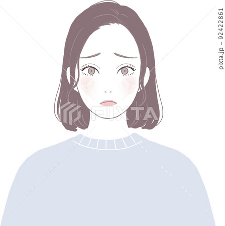困り顔のボブカット(ストレート)のキレイな女性 困り顔のボブカット(ストレート)のキレイな女性 92422861