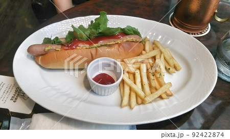 喫茶店のホットドックプレート 喫茶店のホットドックプレート 92422874