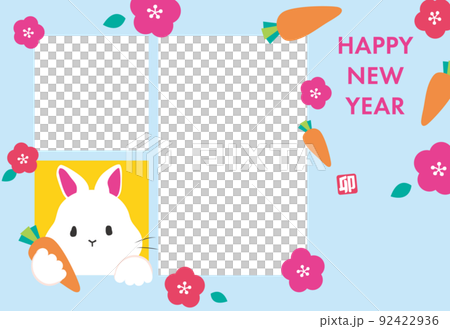 兩張不帶附件的攝影流行和彩色 2023 年新年賀卡 兩張不帶附件的攝影流行和彩色 2023 年新年賀卡 92422936
