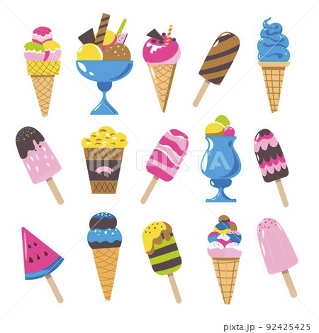 Ice cream variety of products, sweets dessert 92425425
