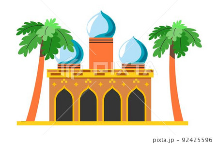 Mosque or ancient palace, Arabic culture vector 92425596