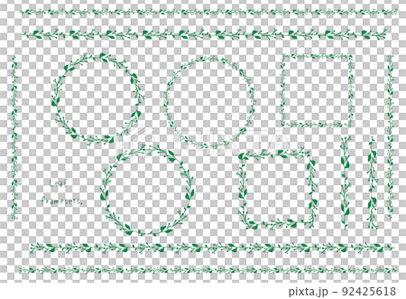 Hand-painted leaf frame, banner 92425618