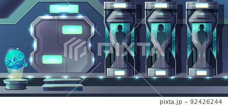 Human cloning laboratory cartoon vector concept Human cloning laboratory cartoon vector concept 92426244