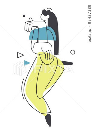 Dancing woman, dancer female character moving Dancing woman, dancer female character moving 92427389