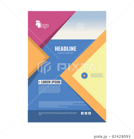 Corporate Book Cover Design Template in A4. Corporate Book Cover Design Template in A4. 92428093