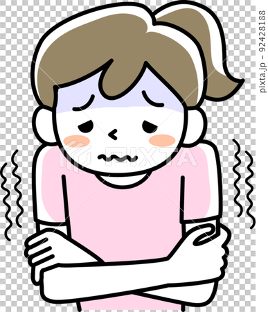 寒気がして困る若い女性 92428188