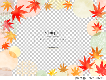紅葉、手描き、抽象的,幾何学的な水彩フレームデザイン 紅葉、手描き、抽象的,幾何学的な水彩フレームデザイン 92428698
