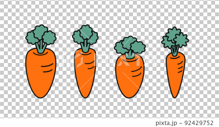 4本のにんじんのイラスト 92429752