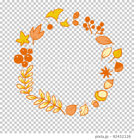 Autumn leaf and nut frame 2 colors 92432126