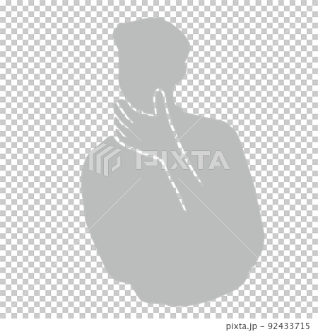 一個男人的剪影插圖，他對發生的事情感到驚訝 灰色 92433715