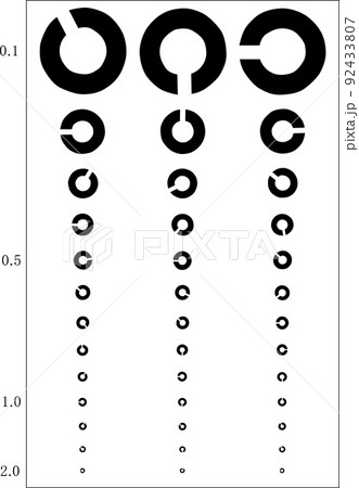 視力検査のイラストイメージ素材 視力検査のイラストイメージ素材 92433807