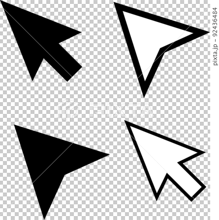 マウスカーソルのシンプルなイラスト 92436484