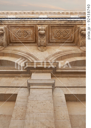 Stone facade of a typical mansion 92438740