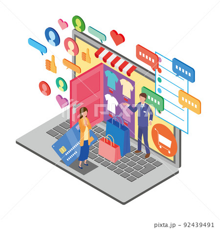 D2C取引とSNS販売戦略のイメージ D2C取引とSNS販売戦略のイメージ 92439491