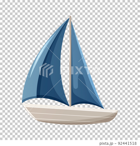 Cute ship with sails, water transport, vector illustration, cartoon nautical style Cute ship with sails, water transport, vector illustration, cartoon nautical style 92441518