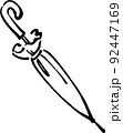 素敵な閉じた傘　手描き風イラスト線画素材 92447169