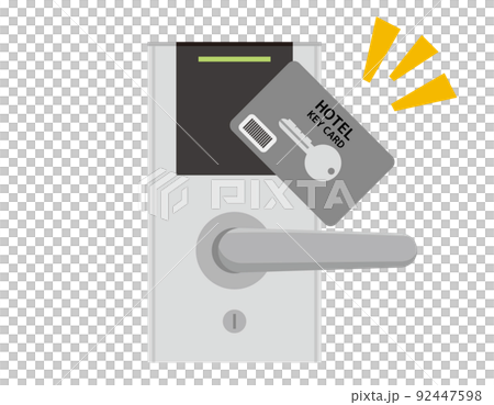 ホテルのドアノブ　カードキー　　ベクターイラスト 92447598