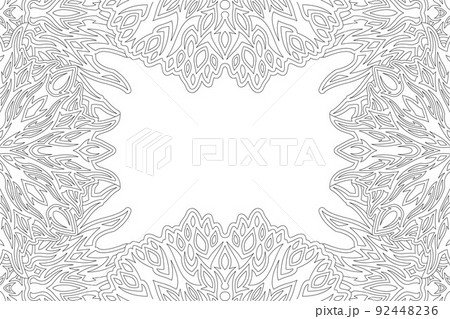 Art for coloring book with vintage border 92448236