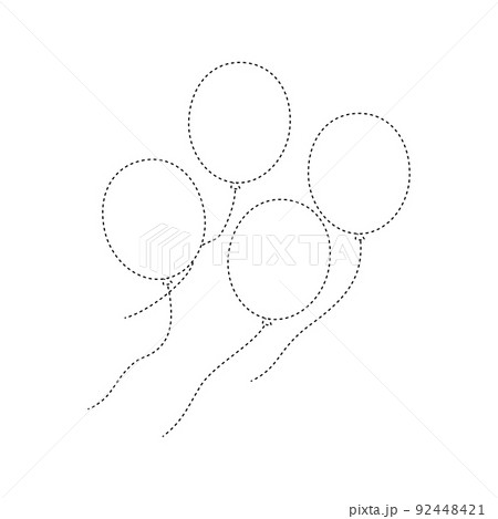 Balloon tracing worksheet for kids 92448421