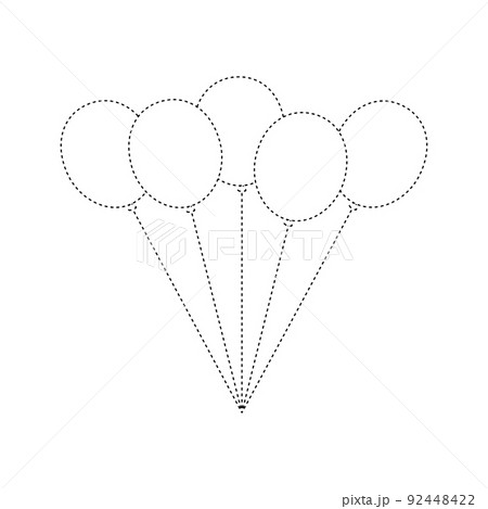 Balloon tracing worksheet for kids 92448422