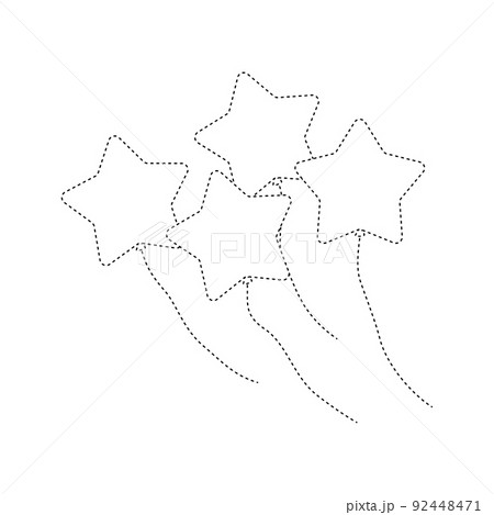 Star balloon tracing worksheet for kids Star balloon tracing worksheet for kids 92448471