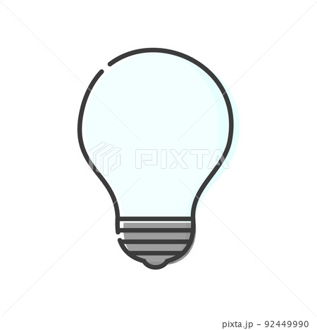 内側に何も描かれていないコピースペース付きの電球 - 電気･節電のイメージ素材 92449990