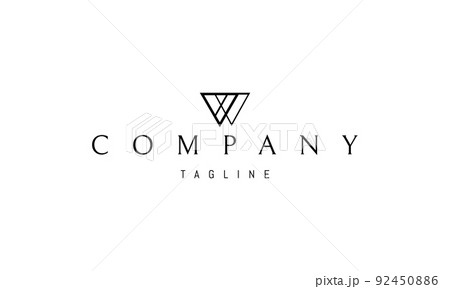 Vector logo on which an abstract image of a tooth in the form of the letter W. Vector logo on which an abstract image of a tooth in the form of the letter W. 92450886