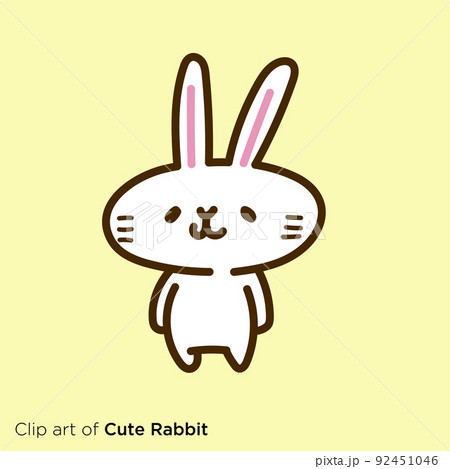 かわいいウサギのキャラクターのイラスト かわいいウサギのキャラクターのイラスト 92451046
