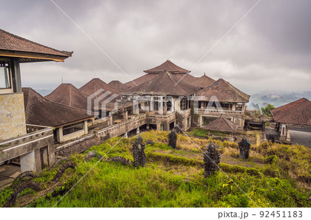 Abandoned and mysterious hotel in Bedugul. Indonesia, Bali Island 92451183