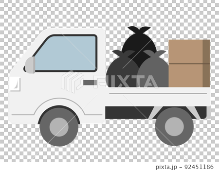 Sideways light truck loaded with disused items Sideways light truck loaded with disused items 92451186