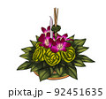 Flower decoration in Loy Krathong festivel isolated on white 92451635