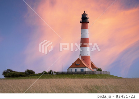 Lighthouse of Westerhever, North Frisia, Germany 92451722