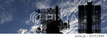 Air defense radars of military mobile anti aircraft systems (radar is designed and automatic tracking of targets and missiles) , modern army industry on background clouds and sky,Russia Air defense radars of military mobile anti aircraft systems (radar is designed and automatic tracking of targets and missiles) , modern army industry on background clouds and sky,Russia 92452984