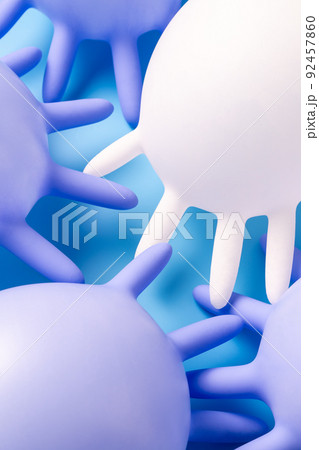 Concept of protective gloves which inflated with air Concept of protective gloves which inflated with air 92457860