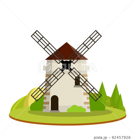Cartoon flat illustration - old countryside 92457926